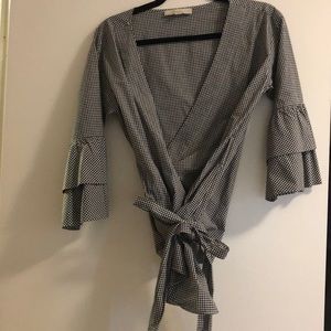 Loft short sleeve wrap shirt